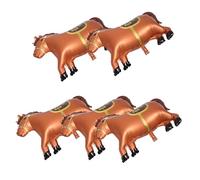 FRCOLOR 5 Piezas Balón de Aluminio Marrón de Caballo para Fiesta y | Reutilizable, Inflado Fácil, Mantiene el Aire, Diseño Único, Adultos