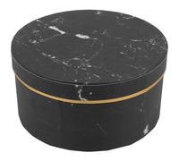 FRCOLOR Caja de Obsequio para Arreglo Floral Redonda Pequeña 18X9 CM Diseño Marmolado Negro Caja de Cartón para Embalaje de Flores y Festivales Adecuado para Bodas y Decoración