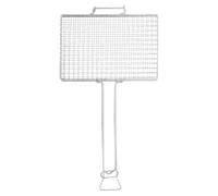 FRCOLOR Cesta portátil para parrilla, cesta metálica para asar pescado al | Cesta de malla para barbacoa de exterior, 20,7 x 11,8 pulgadas, cesta de acero inoxidable para parrilla de barbacoa para