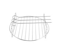 FRCOLOR Estante para Barbacoa de Acero Inoxidable Doble Capa, Plata | Rejilla de Cocina Lisa, Soporta Brochetas, No se Deforma, para Freidora de Aire y Horno