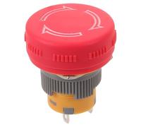 FRCOLOR Interruptor de parada de emergencia giratorio con reinicio, parada | Cabezal de parada de emergencia texturizado en rojo, construcción metálica, fácil reemplazo, compatible con varios