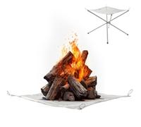 FRCOLOR Parrilla Portátil para Fogatas, Plancha para Estufa de Campamento, Acero Inoxidable, Plegable, Malla, Ligera, para Camping y Uso al Aire Libre