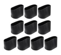FRCOLOR Protector para Patas de Sillas Ovalado Negro de PVC Antideslizante y Resistente para Mesa y Muebles Hogar y Biblioteca, Paquete de 10 Piezas