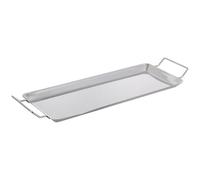 FRCOLOR Sartén para Barbacoa de Acero Inoxidable Construcción de Pared Uniforme y Fácil de Limpiar, Bandeja para Asar Adecuado para Barbacoa Exterior y Cocina al Aire Libre