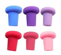 FRCOLOR Tapones de Silicona para Conservar para Botellas de Vino y Bebidas, Pack de 6 Piezas Diseño, Sellado Hermético y Material Resistente