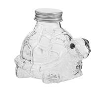 FRCOLOR Tarro Decorativo de Vidrio con Diseño de Tortuga para Almacenamiento de Dulces Infantiles con Tapa Hermética y Diseño Colorido