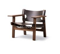 Fredericia Furniture Butaca The Spanish Chair Cuero marrón oscuro - nogal aceitado