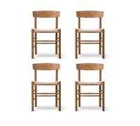 Fredericia Furniture Silla J39. Roble aceitado-trenzado natural. pack de 4
