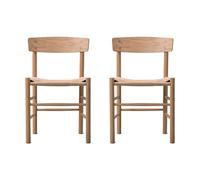 Fredericia Furniture Silla J39. Roble claro aceitado-trenzado natural. pack de 2