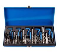 FreeTec Juego de reparación de roscas helicoil de 151 piezas, M5, M6, M8, M10 y M12, juego de reparación de roscas Helicoil con brocas HSS y herramientas de rosca para aluminio para coche, motor