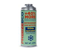 FREEZEECO Kit de Recarga de Aire Acondicionado para automóvil de Repuesto con válvula de retención incorporada, 235 g, +40% de ompatible con mangueras Gazozoo y Alaska