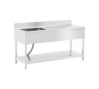Fregadero - 1 cuba - acero inoxidable - 160 x 60 cm - Royal Catering