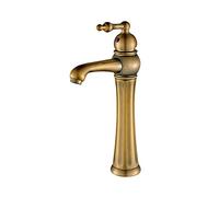 Fregadero Alto de latón con una Sola manija, Lavabo de tocador con un Solo Orificio, Grifo para Lavabo de baño, Estilo Antiguo, fácil de Instalar, grifos para Lavabo de baño