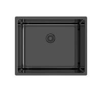 Fregadero Bajo Encimera Edesa FUJI BE 50X40 cm, 1 Cubeta Cuadrada, Profundidad 18 cm, Fonoabsorbente, Accesorios Incluidos, Acero Inoxidable, Color Negro