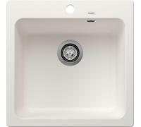 Fregadero BLANCO modelo NAYA 5, de color blanco, con desagüe y sin sistema de desbordamiento / Orificio: 495 x 490 mm / Material: Silgranit