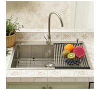 Fregadero Cocina 80x50cm, Fregadero Grande Cocina 1 Seno, Fregadero Cocina en Acero Inoxidable 304, Con Grifo de Cocina, Filtro de Drenaje, Ifón, Rebosadero y Residuos, Kitchen Sink