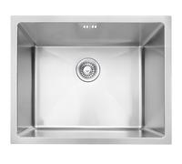 Fregadero cocina essebagno luisa 55 sobre/bajo encimera 1 seno con sifón 55x45 cm acero inox mueble a partir de 60 cm