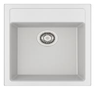 Fregadero cocina franke sirius sobre encimera 1 seno con sifón 40x53 cm resina blanco mueble a partir de 45 cm