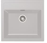 Fregadero cocina franke sirius sobre encimera 1 seno con sifón 50x56 cm resina blanco mueble a partir de 60 cm
