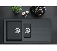 Mepamsa Janus 9750 - Fregadero negro reversible 1 cubeta y 1 escurridor