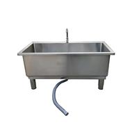 Fregadero comercial para fregona de piso, lavabo de servicio de fregona de acero inoxidable, fregadero inclinado resistente para lavadero, sótano, tienda, 60 x 40 x 50 cm / 23.6x15.7x19.6in