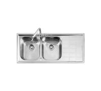 Fregadero Cuba doble Barazza Rectangular 116 cm B_Level 1LLV120/2D Acero