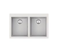Fregadero Cuba doble Barazza Rectangular 80 cm Soul 1LSO82B Blanco