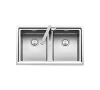 Fregadero Cuba doble Barazza Rectangular 86 cm Easy 1LES92P Acero