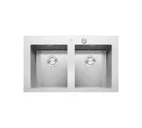 Fregadero Cuba doble Barazza Rectangular 90 cm Mood 1LMDR92 Acero