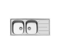 Fregadero Cuba doble Foster Rectangular 116 cm S1000 1812 162 Acero