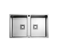 Fregadero Cuba doble Fulgor Milano Rectangular 76 cm P2B 7651 QA F SF Satin Steel