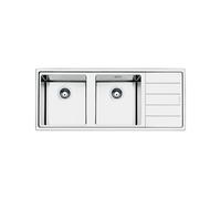 Fregadero Cuba doble Smeg Rectangular 116 cm Universal Mira LFT116D Acero