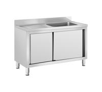 Fregadero de acero inoxidable - 1 cuba - Royal Catering - Acero inoxidable - 120 x 60 cm