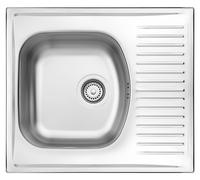 Fregadero de acero inoxidable de una sola cuba con escurridor