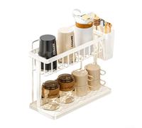 Fregadero de acero inoxidable para carrito con estante de drenaje, organizador de fregadero de cocina inoxidable 304 para esponjas y utensilios, estante de almacenamiento compacto de doble capa