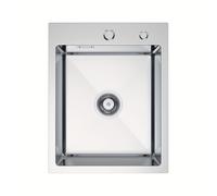 Fregadero de acero inoxidable para hogar 40x50 cm, fregadero de cocina de gran capacidad, acabado cepillado plateado, resistente a la corrosión y a altas temperaturas, escurridor