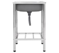 Fregadero de acero inoxidable simple con lavabo grande y escurridor | Acero inoxidable alimentario, cuenca profunda, resistente a los arañazos, fácil limpieza, fácil transporte