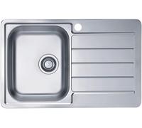 Fregadero de acero inoxidable VBChome, 79 x 50 cm, con textura de lino. Fregadero empotrable con orificio para grifo, zona de escurrimiento y desagüe. Ideal para camping o cocina