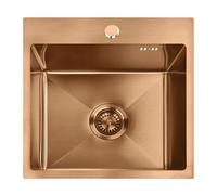 Fregadero De Acero Rea Leo 40 + Grifo De Cocina Fresh, Brush Copper 40 X 45 X 18,5 Cm