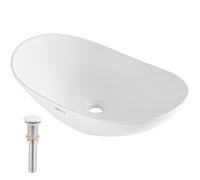 Fregadero de cerámica VEVOR, 23,3" x 14,2", fregadero de baño, de tocador, encimera