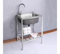 Fregadero de Cocina Comercial con Banco de Trabajo, Fregadero Portatil Camping,Fregadero de Acero Inoxidable Independiente Con Agua Fria y Caliente Grifo,para Garaje, Jardín, Cocina, Lavadero (Size :