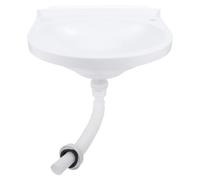 Fregadero de Cocina Cuadrado Suspendido de Pared Blanco Plástico | Diseño sin Taladro y Autoadhesivo, Borde Redondeado para Pequeñas Cocinas, Fácil Instalación y Ahorro de Espacio