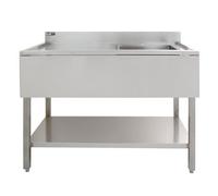 Fregadero De Cocina De 1 Seno Comercial Acero Inox Con Escurridor Izquierda