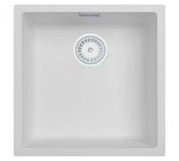 Fregadero de cocina de 40x40 cm, blanco, para encastrar y sobreponer, modelo Pure.Sink
