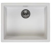 Fregadero de cocina de 50x40 cm, blanco, para encastrar y sobreponer, modelo Pure.Sink
