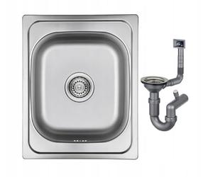 Fregadero de cocina de acero empotrado 40 x 50 + sifón