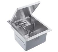 Fregadero de cocina de acero inoxidable, diseño duradero de un solo tazón con grifo plegable, lavabo rectangular para agua fría y caliente