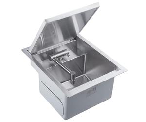 Fregadero de cocina de acero inoxidable, diseño duradero de un solo tazón con grifo plegable, lavabo rectangular para agua fría y caliente