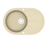 vidaXL Fregadero de Cocina de Granito con Seno Ovalado Vajillas Platos Color Beige, Blanco, Gris y mas