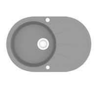 Fregadero De Cocina De Granito Con Un Seno Ovalado Gris Vidaxl